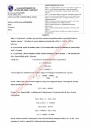 İstatistik Dersi Final Soruları ve Cevapları (B-Grubu)
