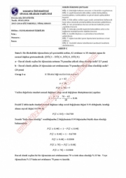 İstatistik Dersi Final Soruları ve Cevapları (C-Grubu)