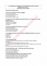 Kadir Has Üniversitesi İngilizce Muafiyet Soruları