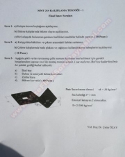 Kalıplama Tekniği-1 Dersi Final Soruları