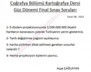 Kartoğrafya Dersi Soruları