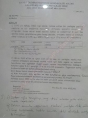 Kullanılmış Suların Arıtılması Vize Soruları