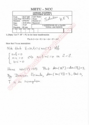 Linear Algebra Second Midterm Questions And Solutions 2014