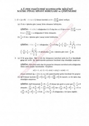Lineer Cebir-1 Final Soruları