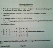 Lineer Cebir Final Soruları