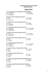 Lokomotor Sistem Anatomisi Çalışma Soruları