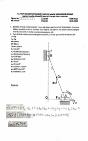 Makina Dinamiği Bütünleme Soruları -2018