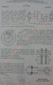 Makina Elemanları -1 Final Soruları -2015