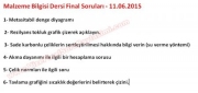 Malzeme Bilgisi Final Soruları - 2015