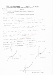 Matematik -1 Dersi Quiz Soruları ve Çözümleri