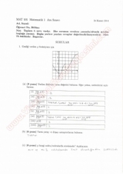 Matematik -1 Dersi Vize Soruları ve Cevapları