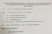 Matematik -1 Final Soruları - 2015/2016