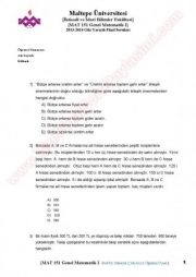 Matematik -1 Final Soruları