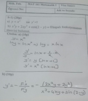 Matematik -1 Vize Soruları ve Çözümleri - 06.11.2017