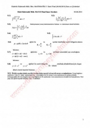 Matematik-2 Final Soruları Ve Cevapları-2014