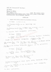 Matematik-2 Vize Soruları ve Cevapları