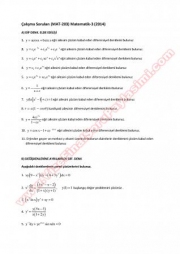 Matematik -3 Çalışma Soruları