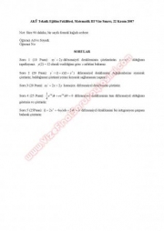 Matematik 3 Vize Soruları -2007