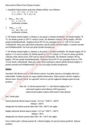 Matematiksel İktisat Final Çalışma Soruları -2015