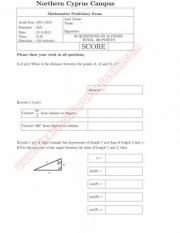 Mathematics Proficiency Exam Questions I 2011