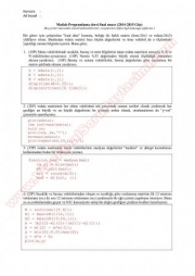 Matlab Programlama Final Soruları ve Cevapları