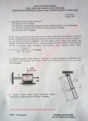 Mekanik Titreşimler Vize Soruları-2012