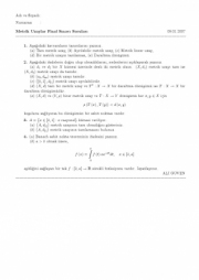 Metrik Uzaylar-1 Final Soruları