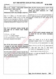 Metrik Uzaylar Final Soruları - 2008