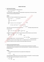 Modern Fizik Dersi Final Soruları ve Cevapları