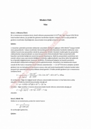 Modern Fizik Dersi Vize Soruları
