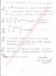 Mühendislik Matematiği Vize Soruları