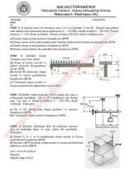 Mukavemet -1 Final Soruları ve Cevapları