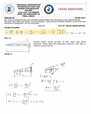 Mukavemet -2 Final Soruları ve Cevapları
