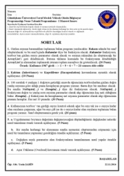 Nesne Tabanlı Programlama 1 Mazeret Soruları 2014