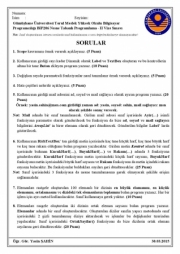 Nesne Tabanlı Programlama -2 Vize Soruları 2015