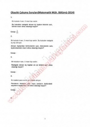Olasılık Ara Sınav Çalışma Soruları 2014