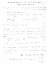 Organik kimya Vize Soruları