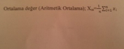 Ortalama Değer(Aritmatik Ortalama) Formülü