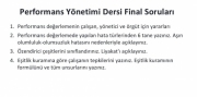 Performans Yönetimi Final Soruları