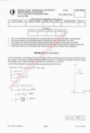 Physics-1 First Midterm Questions and Solutions