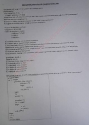 Programlama Dilleri Vize Final Çalışma Soruları