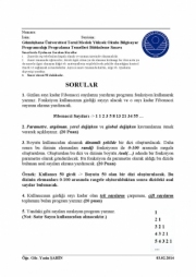 Programlama Temelleri Dersi Bütünleme Soruları 2014