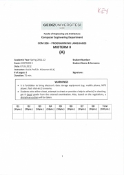 Programming Languages Second Midterm Exam Questions