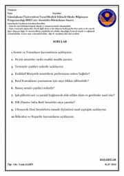 Sensörler Dersi Bütünleme Soruları 2014