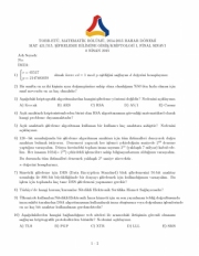 Şifreleme Bilimine Giriş Dersi Final Soruları