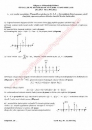 Sinyaller Ve Sistemler Bütünleme Soruları Bahar - 2013