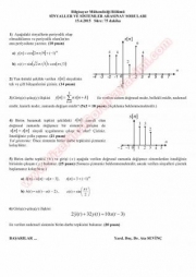 Sinyaller Ve Sistemler Vize Soruları Ve Çözümleri - 2015