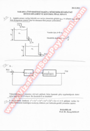 Sistem Dinamiği Ve Kontrol Final Soruları-2011