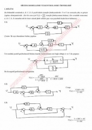 Sistem Modelleme Ve Otomatik Kontrol Çalışma Soruları 2