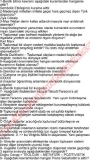 Sosyoloji Vize Soruları -2012